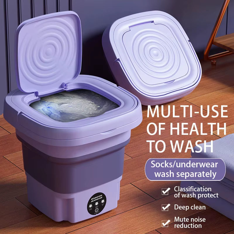 Portable 9L Mini Washing Machine with Dryer Electric Single Tub Washer and Dryer Plastic Housing